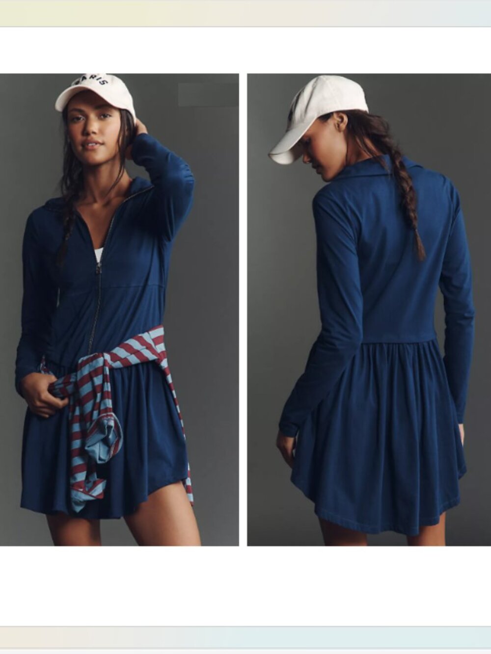 ANTHROPOLOGIE Daily Practice Taylor Long Sleeve Zip Front Mini Dress